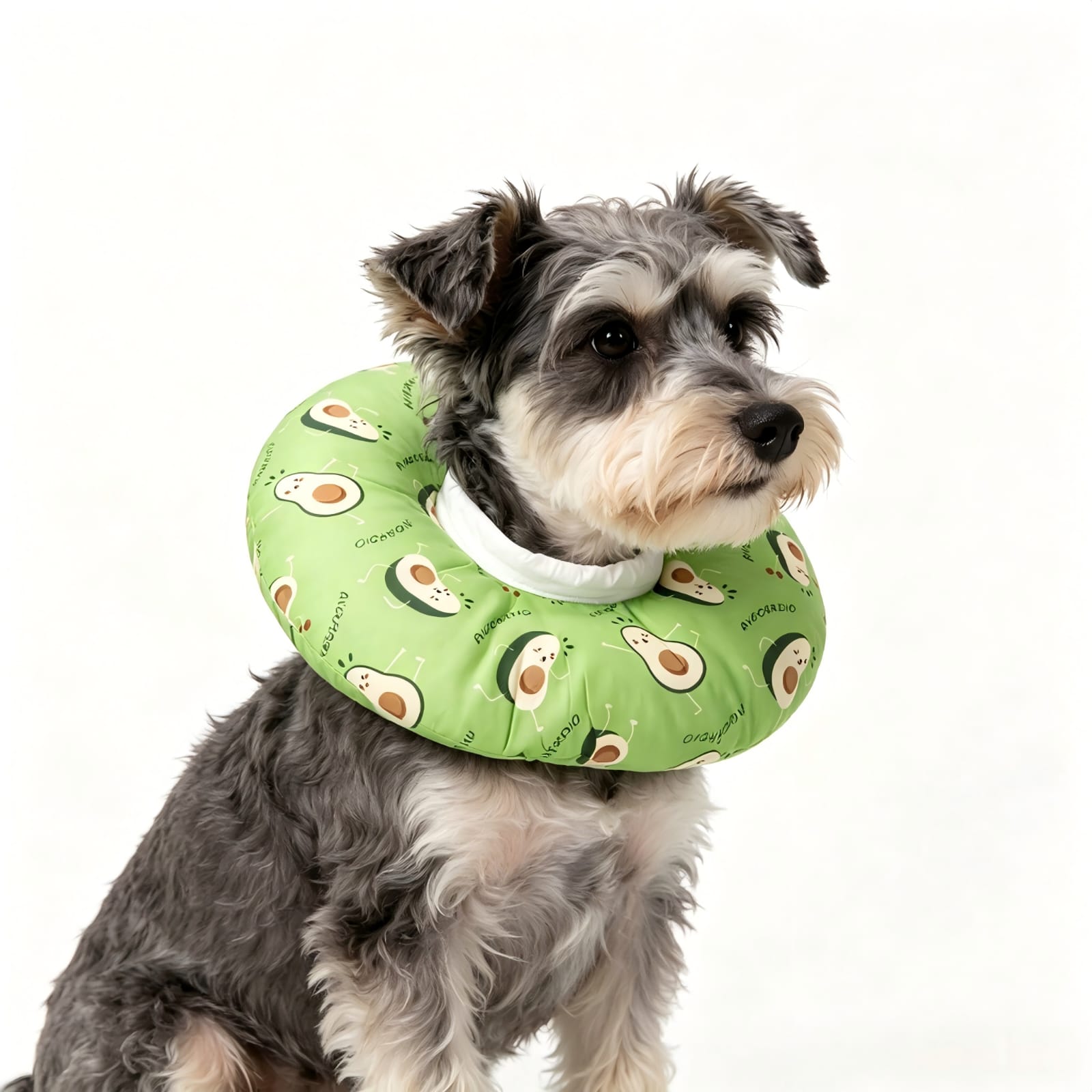 Collar Isabelino Inflable Tipo Dona para Perros y Gatos Estampada Talla S